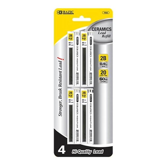 Bazic Products 794-24 BAZIC 20 Ct. 0.9mm Ceramics Hi-Quality Mechanical Pencil Lead - 4-Pack Case of 24