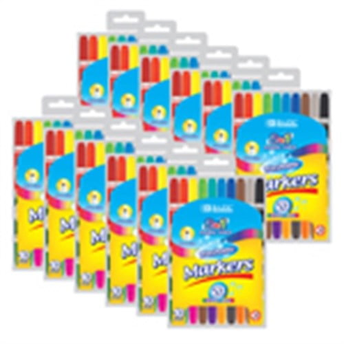 Bazic Products BAZ1234-12 Washable Markers Double Tip 10 Color - Pack of 12