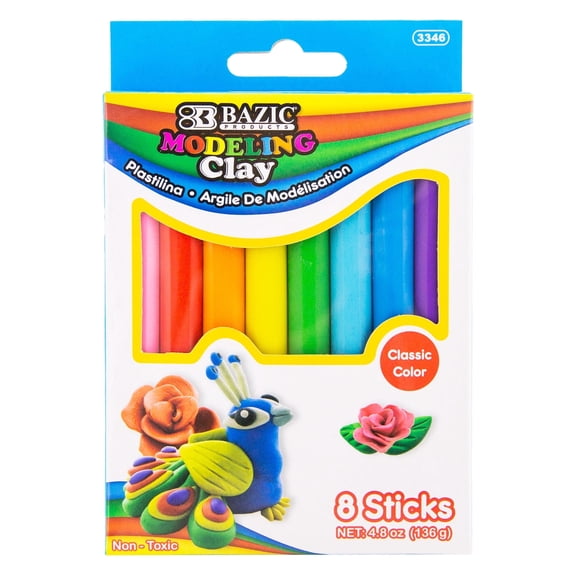 Bazic Products BAZ3346-24 8 Color Modeling Clay Stick - Pack of 24