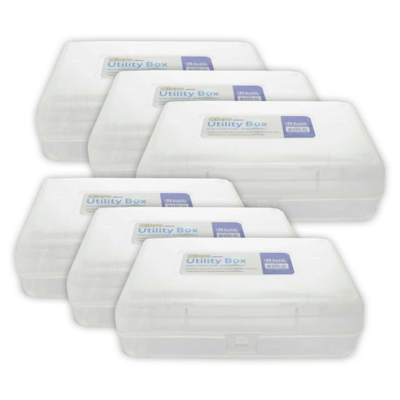 Bazic Products BAZ840-6 Clear Multipurpose Utility Box - Pack of 6