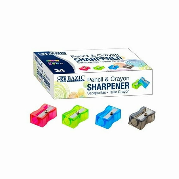 Bazic Products Square Pencil Sharpener - 24 per Box
