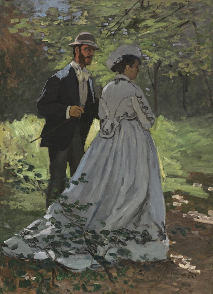 Bazille And Camille (Study For Dejeuner Sur LHerbe) Canvas Art -  (18 x 24)