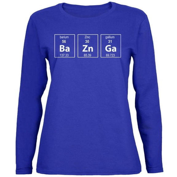 Bazinga Periodic Table Womens Long Sleeve T Shirt Royal 2XL