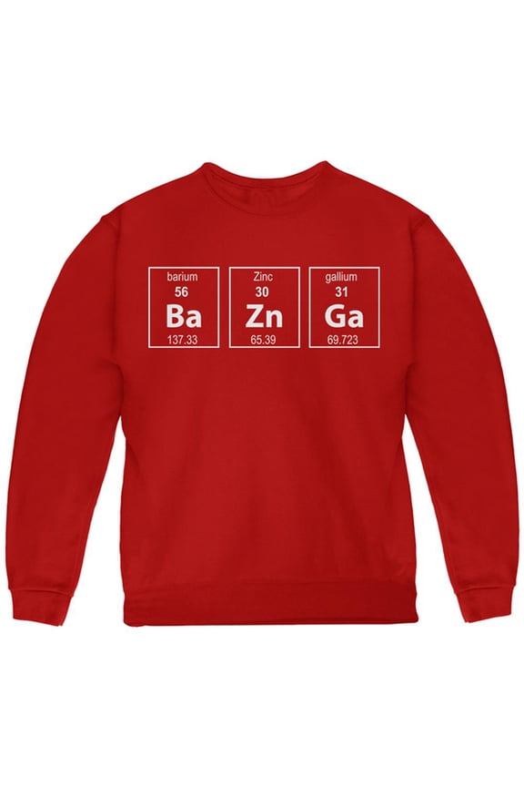 Bazinga Periodic Table Youth Sweatshirt Red YMD