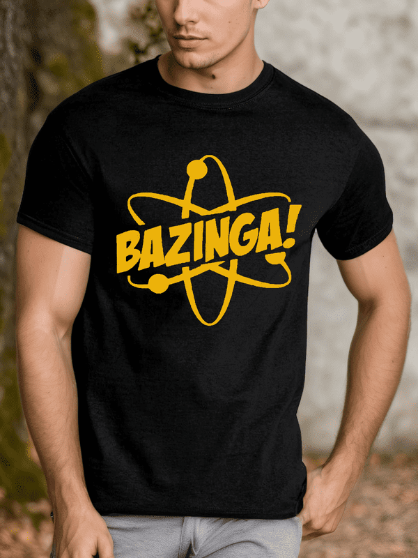 Bazinga Shirt Funny 100% Cotton Mens Geeky Theory Short Sleeve T-shirt Casual
