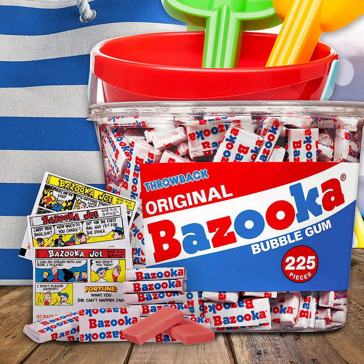 Bazooka Bubble Gum Individually Wrapped Pink Chewing Gum in Original