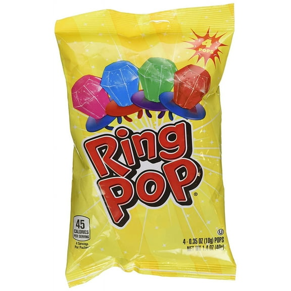 Bazooka Ring Pop Candy 0.35 oz Bag - 4 Count