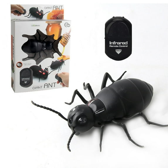 Bazyrey Electronic Toys Ant Trick Infrared Remote Control Electric Animal Simulation Sensing Toy,Hallowenn Birthday Gift for Girls and Boys(Black)