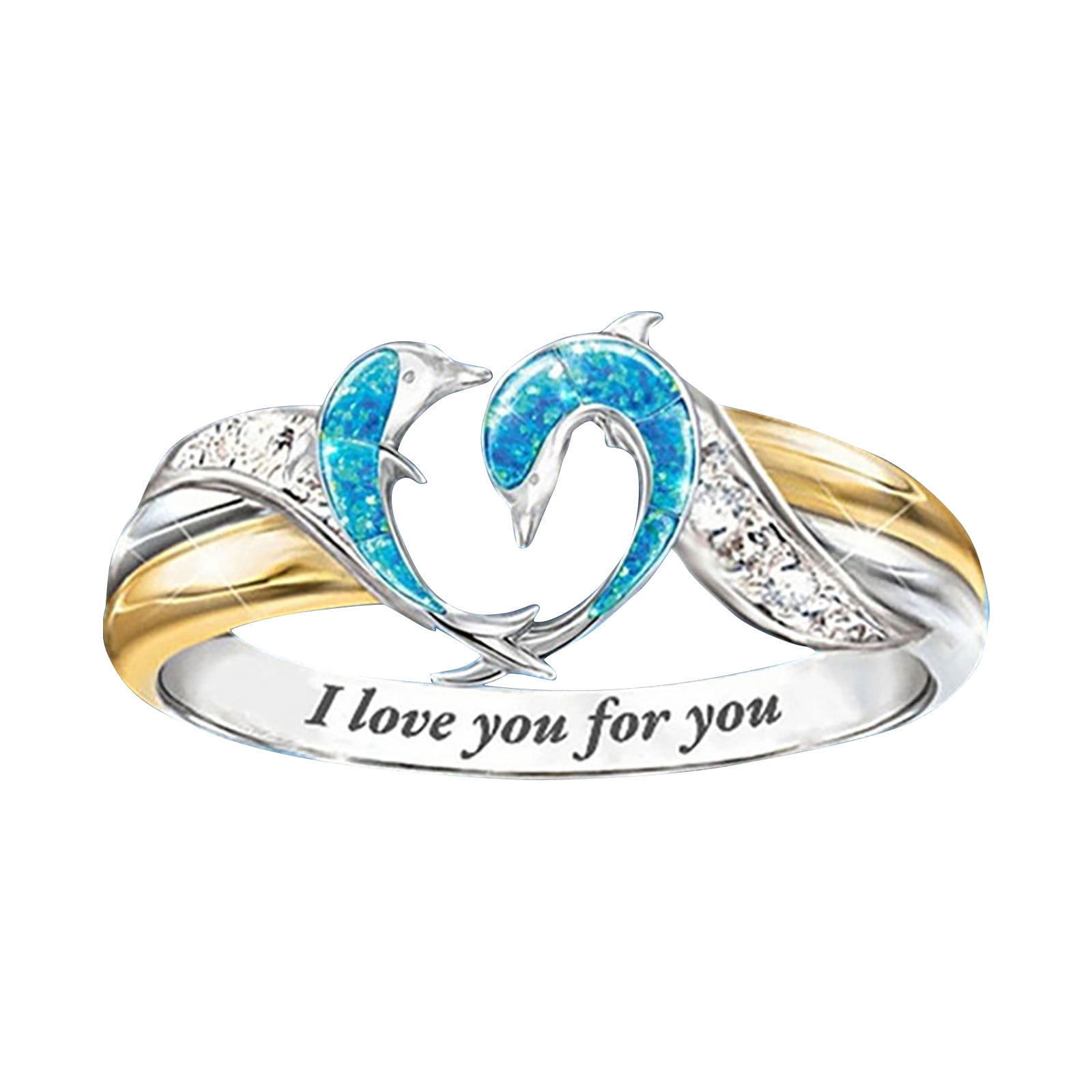 Bazyrey Rings for Women 2024 Gold Dolphin Ring Women's Fashion Ring