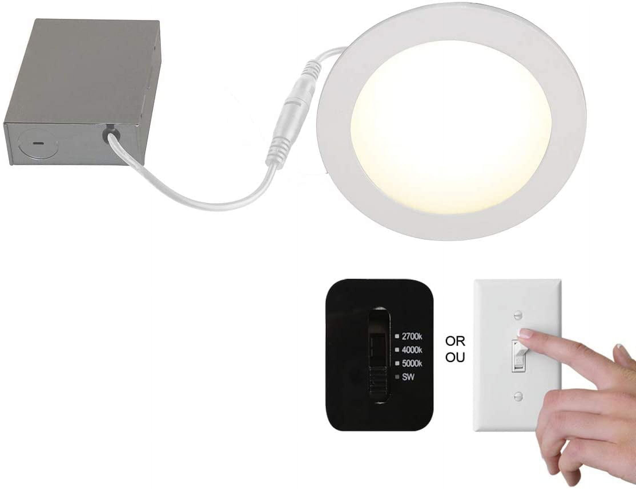Matte White 6.75" Round LED Recessed Lighting Kit
