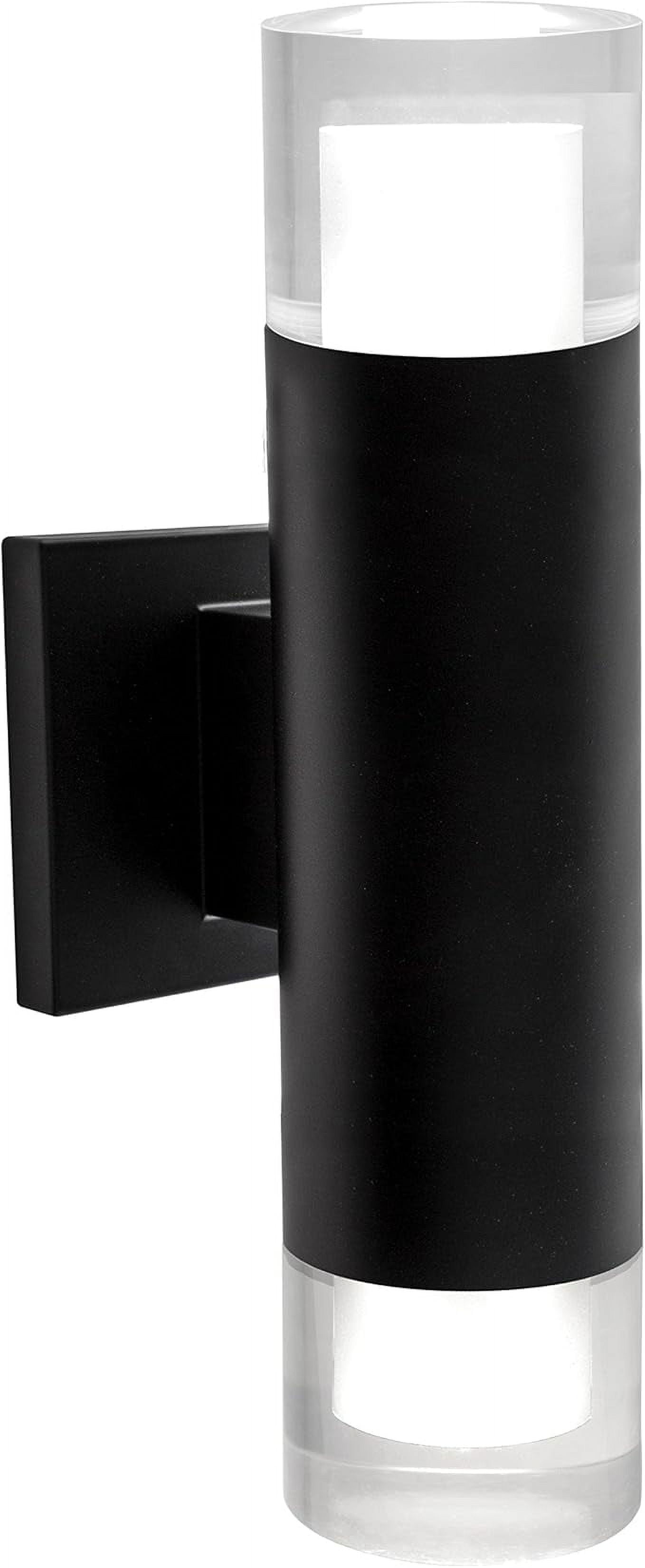 Luvia Contemporary Black Outdoor Wall Sconce with Clear Acrylic Shade