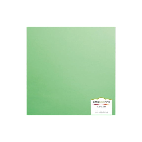 Bazzill Paper 12x12 Foil Board Green (15 sheets)