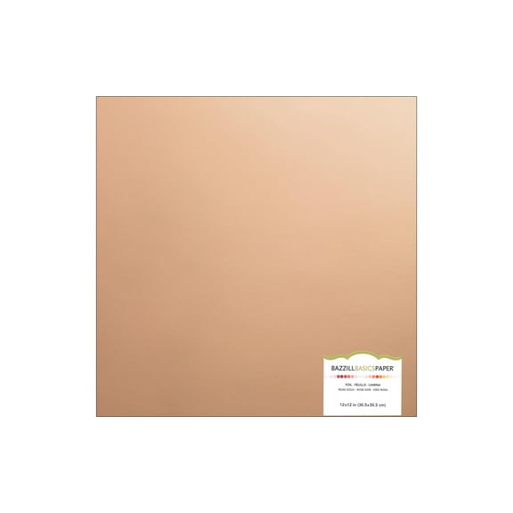 Bazzill Paper 12x12 Foil Board Rose Gold (15 sheets)