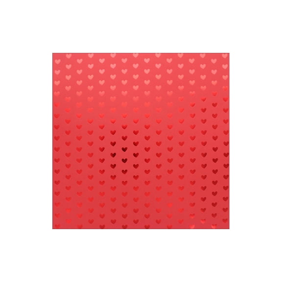 Bazzill Paper 12x12 Heart Foil Red Hots (12 sheets)