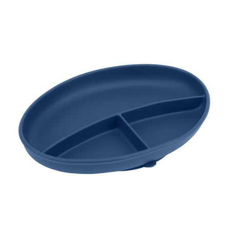 Bazzle Baby Anchor Silicone Plate, Strong Suction, BPA Free, Divided Design, Boy 4 to 36 Months - Navy Blue