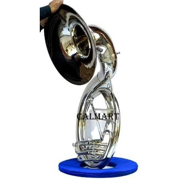 Bb Flat Silver Sousaphone Tuba With Free Case+Mouthpiece Bb Big Bell 24" Nickel