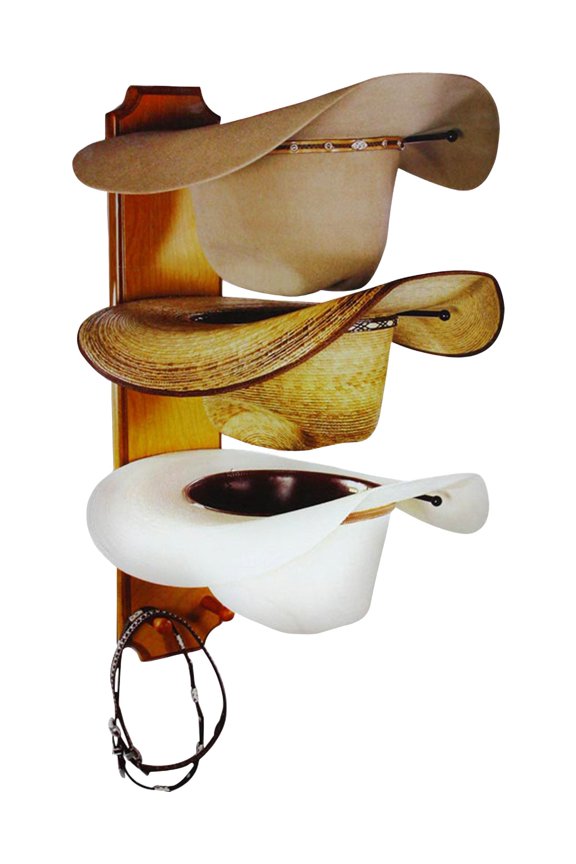 Unisex Ranch&Reg; Rolled Oak 3 Tiered Cowboy Hat Rack Light Brown One Size