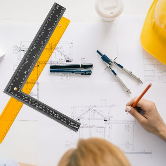 PBPBOX L Shaped Square Ruler Steel 2Pack 11.8x7.9in