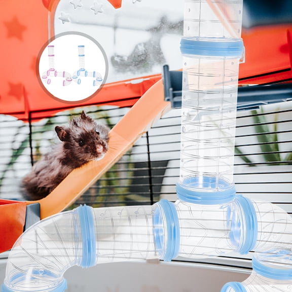 PBPBOX 2Sets Plastic Hamster Cage Tube Accessories Clear Tunnels for Small Pet Activity