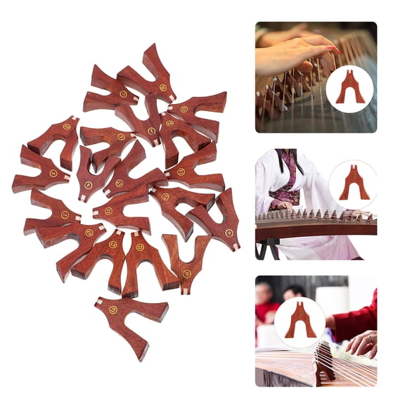 Bbanquetan 21 Pcs Durable Chinese Guzheng Bridges Wooden Guzheng Parts (Light Brown)