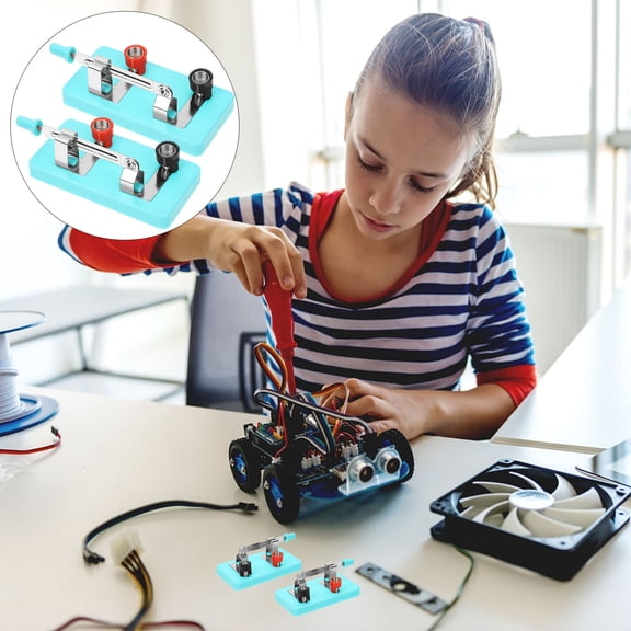 PBPBOX Physics Single Throw Single Pole Switch Stainless Steel with Teaching 4Pcs 3.0x1.6in