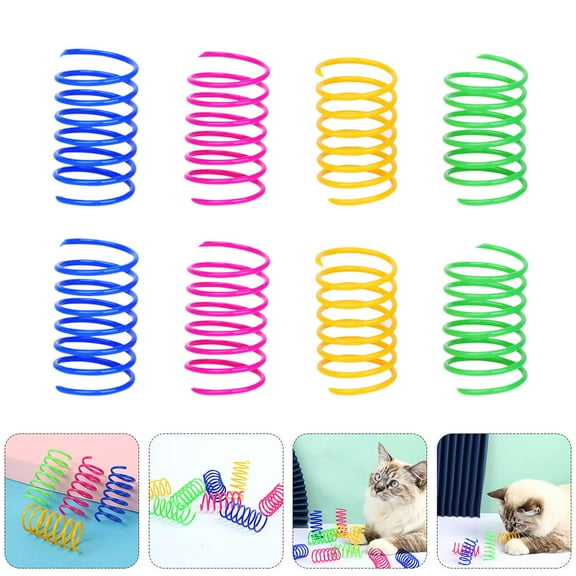 PBPBOX 40Pcs Pet Diversion Toy Plastic Springs For Cats To Stimulate Natural Play Needs