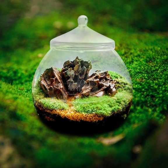 PBPBOX Square Terrarium With Lid Glass Transparent 1 Set 7.1x5.9x5.9in