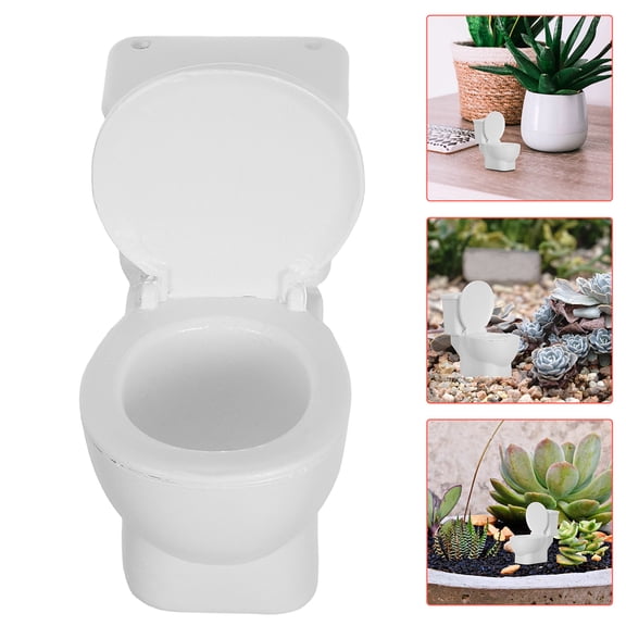 Bbanquetan Miniature Commode Garden Ornament Resin Mini Commode Model Adornment for Home