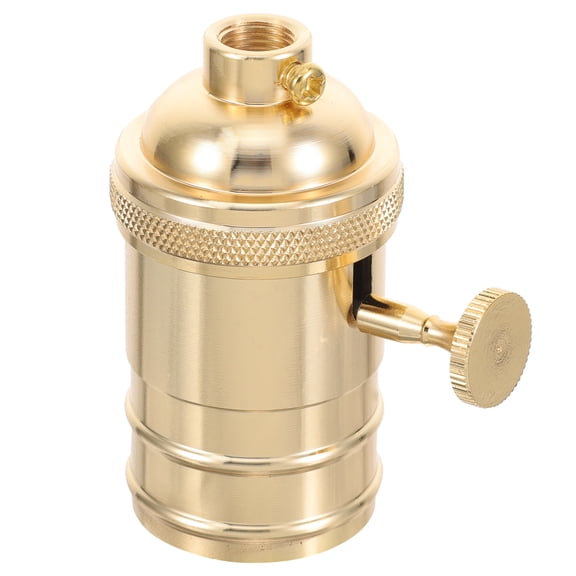 PBPBOX Durable Golden Metal Lamp Socket for Vintage Light Fixtures Easy Install with Turn Knob