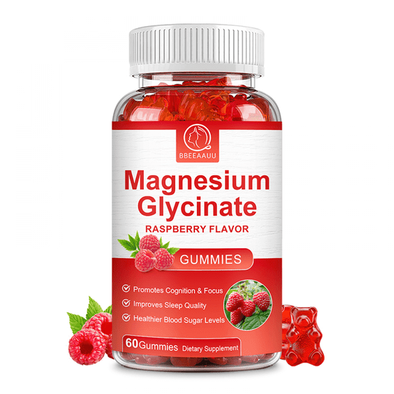 Bbeeaauu Magnesium Gummies Supplement 500mg - for Mood, Muscle,Bone & Energy Support,60 Gummies