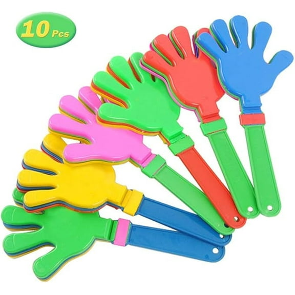 Bbiamsleep 10 Pcs 11 Inch Hand Clappers Noisemaker Noise Maker Party Favors Colorful Large Noisemaker Plastic Clapper Noisemaker for Sporting Events Fiesta Birthday Game Rewards Cheers Supplies