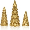 thumbnail image 1 of Bbiamsleep 3Pcs Gold Christmas Tree Figurines, Small Resin Christmas Trees Home Decor, Tabletop Tree Decoration Figurine Set, Decorative Xmas Trees for Mantel Indoor Home Decor, 1 of 8