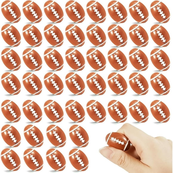 Bbiamsleep 50 Pack 1.1 Inch Mini Resin Football Mini Sport Balls Small Resin Sports Ball Mini Brown Football for Birthday Gift Superbowl Decoration Football Themed Party