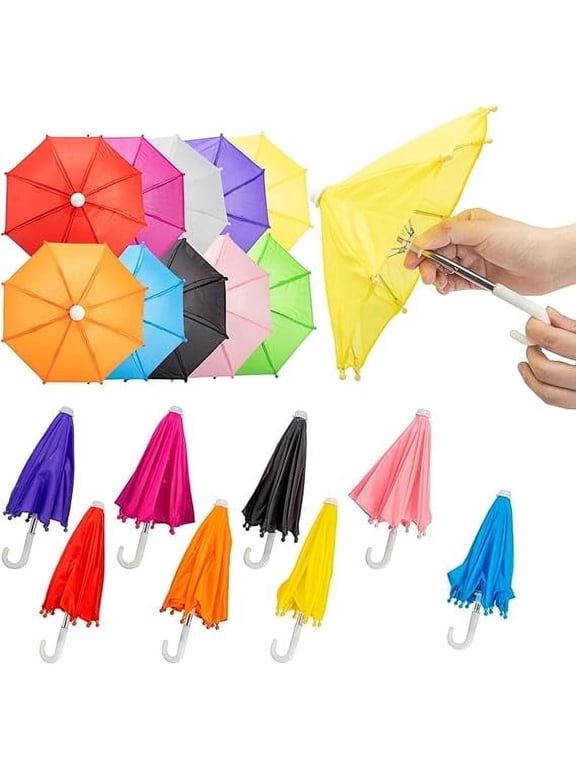 8 Pcs Miniature Umbrellas Mini Colorful Umbrella Tiny Sunny Rainy Umbrella Decorative Umbrella Plant Shade Umbrella Shade For Potted Plants