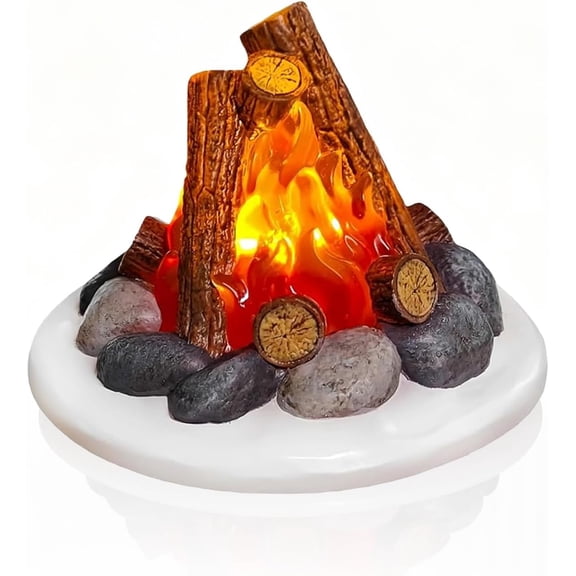 Bbiamsleep Christmas Village Accessories Resin Fire Pile Figurine Desktop Fire Decor Miniature Chirstmas Decoration