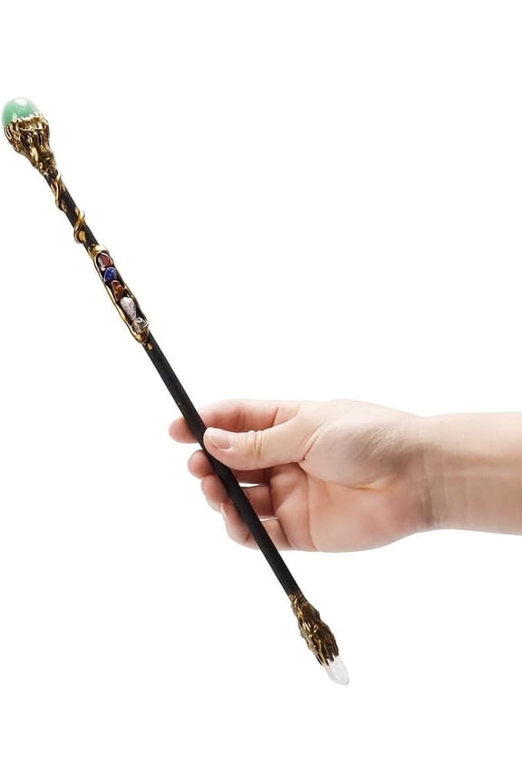 Handcrafted Crystal Magic Wand Green Aventurine Gemstone White Crystal Gemstone Magic Wand Cosplay Magic Wand for Witches and Wizards