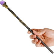 Bbiamsleep Magic Wand with Purple Crystal Gemstone Wooden Wand Fairy Witches Wizards Wands Costume Party Accessories Birthday Halloween Decor Gift