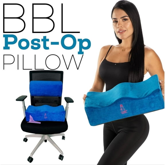 BBL Pillow with Back Support, Brazilian Butt Lift Recovery Pillow, BBL Pillow After Surgery with Back Support for Office Chair, Butt Augmentation Recovery Pillow, Brazilian Butt Lift Pillow