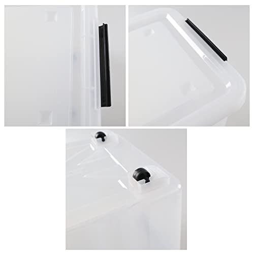 Bblina 4 pack 50 Quarts Lidded Storage boxes, Large Clear Plastic