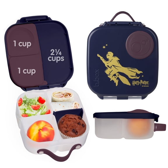 b.box Harry Potter Mini Lunch Box, 3-Compartment Bento Box, Leakproof
