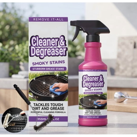 Bbq Accessories for Grilling, Grill Cleaner Bbq Grill Cleaner, Barbecue Grill Brush Steel Brush For, Grill Degreaser for Outdoor Grill Outdoor Cleaner, 355Ml Full Outdoor Grill