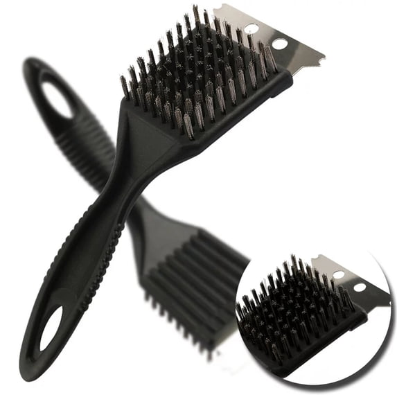 Bbq Cleaning Brush, Cleaning Scraper, Plastic Scraper, Stainless Steel Construction, 10 in Textured Grip, Summer Parties, 1 Pc