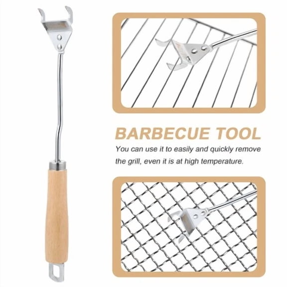 Bbq Cooking Tool Grid Lifter Grilled Mesh Plate Picker Heat Resistant Gripper