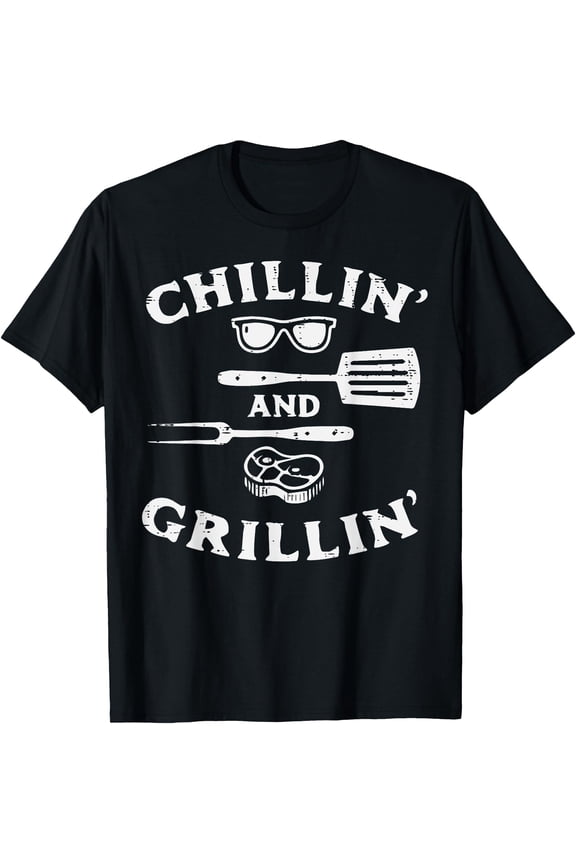 Bbq Grillin Chillin Barbecue Grill Master Dad Men Women Kids T-Shirt