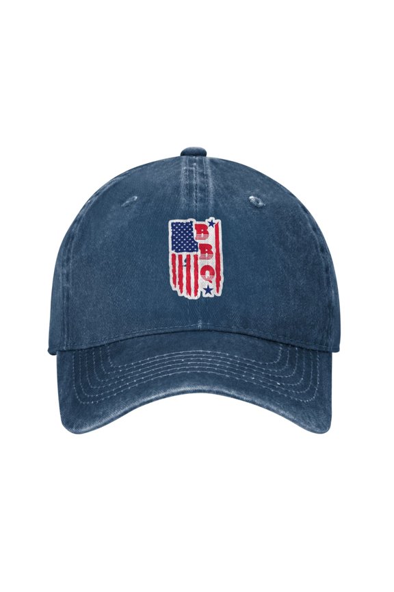 Bbq Independence Day July 4th Flag Adult Adjustable Classic Washed Casquette Cap Hat Baseball Cap For Man For Woman