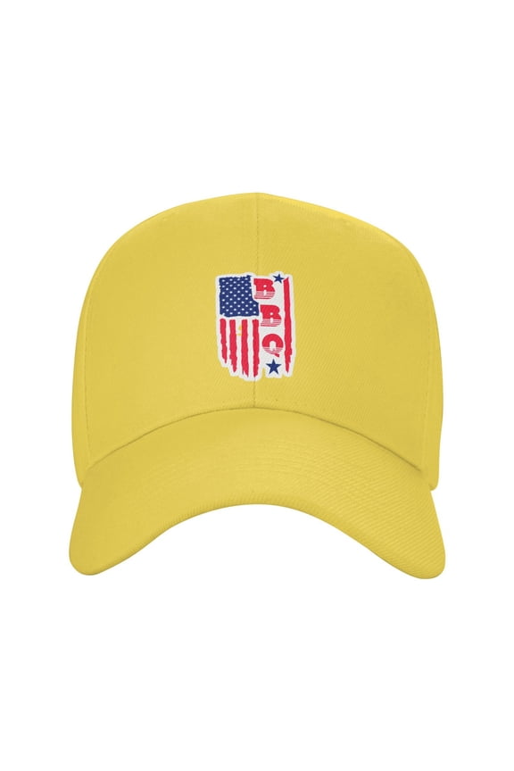 Bbq Independence Day July 4th Flag Sandwich Cap Unisex Adjustable Adult Baseball Caps Casquette Hats Flat Cap Curved Brim Cap Fishing Hat