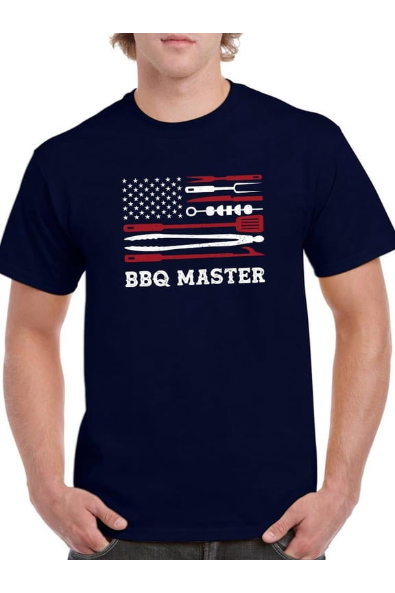 Bbq Master Utensils Art T-Shirt Men -Smartprints Designs, Male Medium