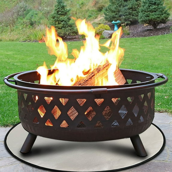 Bbq Mat,Fire Pad Barbecue Pad High Temperature Pad Circular Fire Pad