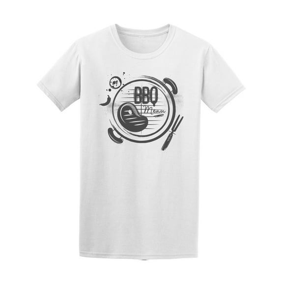 Bbq Menu Sketch T-Shirt Men -Image by Shutterstock, Male x-Large