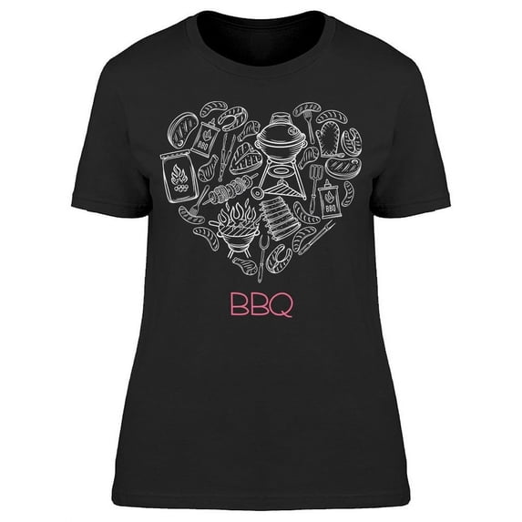Bbq Party Heart T-Shirt Women -Image by Shutterstock, Female Medium